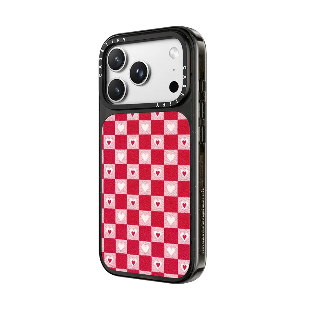 Pink Red Heart Checker
