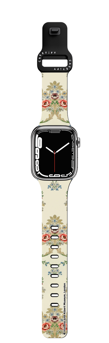 V&A Rococo Edit, Brocaded Roses Watch Band | Apple Watch Series 7-9 (45mm) / Impact Band / Black | Image 1
