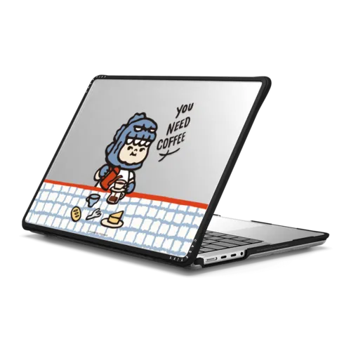 PP Baby You Need Coffee Macbook Case | MacBook Pro 14-inch (M1 - M5) / MacBook Impact Case / Black | Image 1