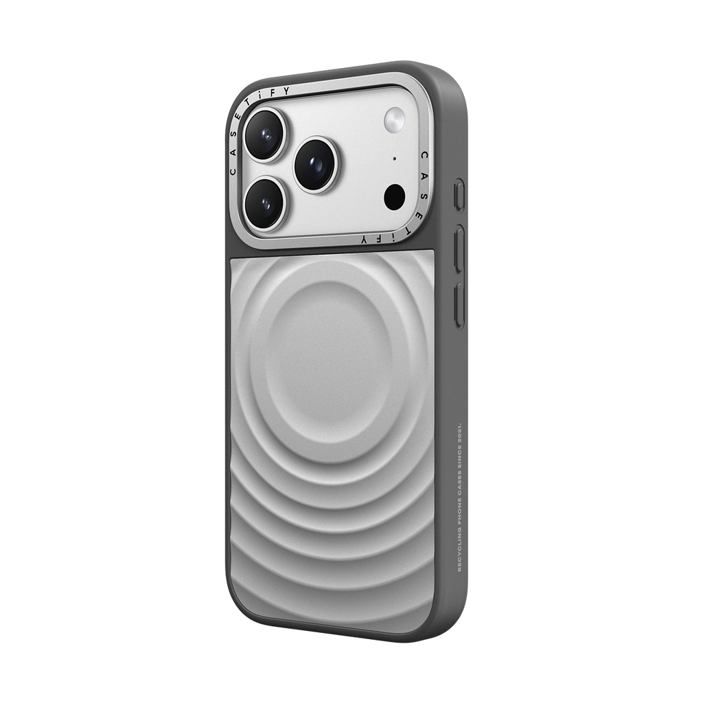 Alloy Ripple Case - Silver on Grey - iPhone 17 Pro Max