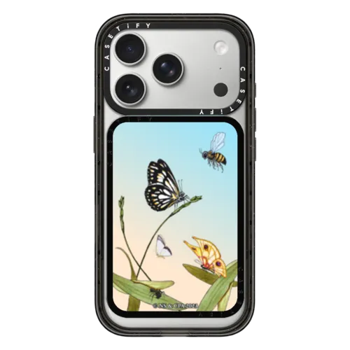 May Gibbs Butterflies | Snappy Cardholder Stand / Snappy Cardholder Stand MagSafe Compatible / Black | Image 1