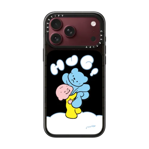 Hug Hug! by TARO OONO | iPhone 18 Pro Max / Impact Case MagSafe Compatible - Glossy / Glossy Black | Image 1