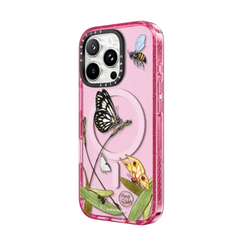 May Gibbs Butterflies | iPhone 16 Pro Max / Impact Case MagSafe Compatible / Pink Fizz | Image 2