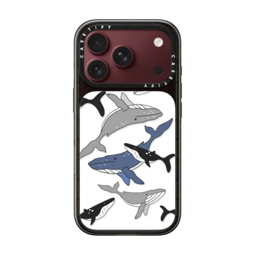 Ocean swimming whales life | iPhone 18 Pro / Impact Case MagSafe Compatible - Glossy / Glossy Black | Image 1
