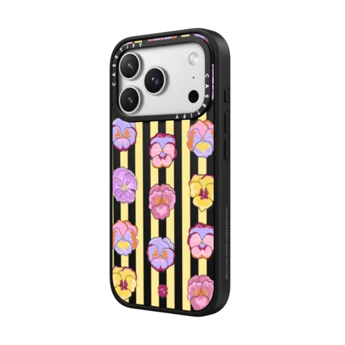 Pansy Stripe | iPhone 17 Pro Max / Impact Case MagSafe Compatible / Matte Black | Image 2