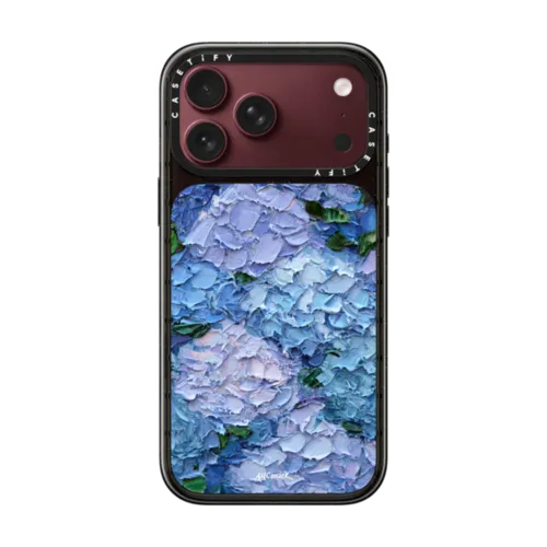 Moonlight Hydrangeas | iPhone 18 Pro Max / Impact Case MagSafe Compatible - Glossy / Glossy Black | Image 1