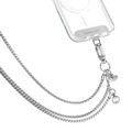 Metal Heart Cross-body Chain - Silver  | Image 1
