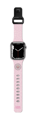 SUPERFLAT FLOWER(PINK) WATCH BAND | Apple Watch Series 7-9 (45mm) / Impact Band / Black | Image 1