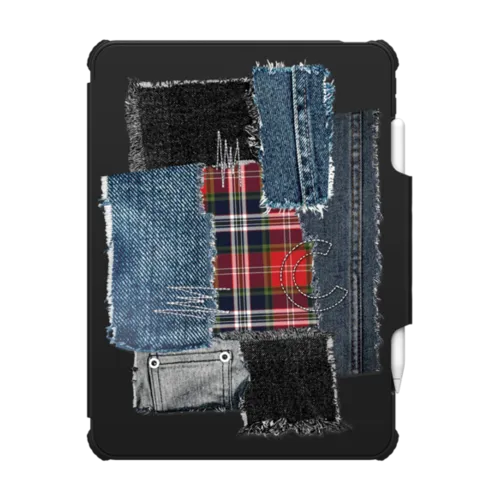 Plaid Disorder Tablet Case | iPad Air 11-inch (M2 - M4) / iPad Impact Folio Case / Black | Image 1