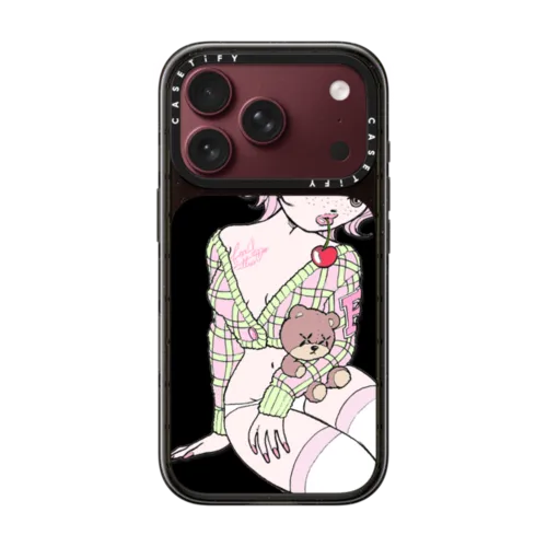 Cherry Teddy | iPhone 18 Pro / Impact Case MagSafe Compatible - Glossy / Glossy Black | Image 1