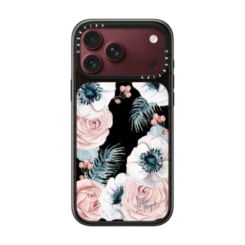 Winter Blossom Love by Nature Magick | iPhone 18 Pro Max / Impact Case MagSafe Compatible - Glossy / Glossy Black | Image 1
