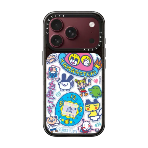 Tamagotchi Stickermania Case | iPhone 18 Pro / Impact Case MagSafe Compatible - Glossy / Glossy Black | Image 1