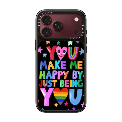 YOU MAKE ME HAPPY | iPhone 18 Pro Max / Impact Case MagSafe Compatible - Glossy / Glossy Black | Image 1