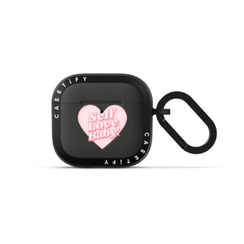 SELF LOVE BABY AIRPODS | AirPods 4 & 5 / Earbuds Bounce Case / Charcoal | Image 1