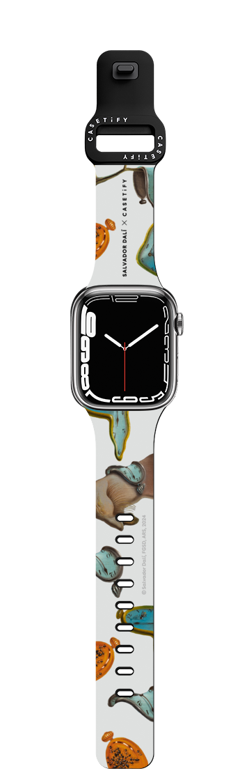The Persistence of Memory (1931) Watch Band - White Edition | Apple Watch Series 7-9 (45mm) / Impact Band / Black | Image 1