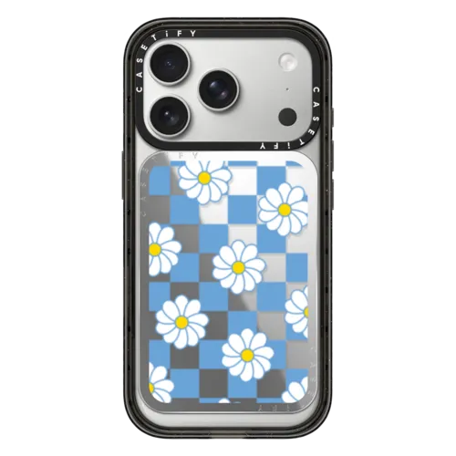 Daisy Checkers | Snappy Cardholder Stand / Snappy Mirror Cardholder Stand MagSafe Compatible / Silver | Image 1