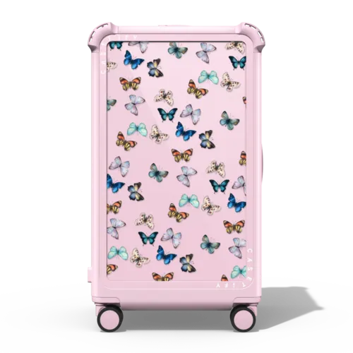 Noir Butterfly | 29" Check-In Trunk Suitcase / Bounce Suitcase / Glossy Primrose Pink | Image 1