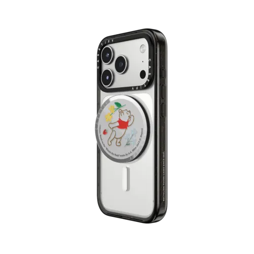 Winnie The Pooh & Friends Embroidered Snappy Grip Stand - Winnie The Pooh | Snappy Grip Stand / Snappy Mirror Grip Stand MagSafe Compatible / Silver | Image 2