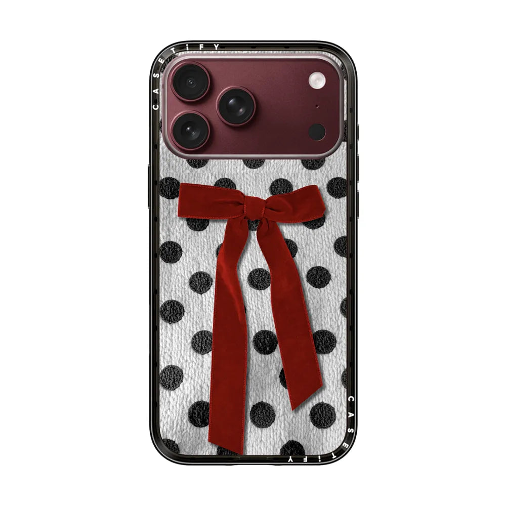 Knitted Polka Dot with Ribbon | Image 1