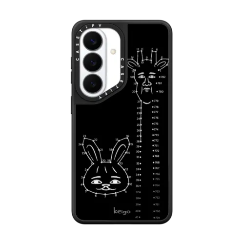 Keigo 09 | Galaxy S26 / Mirror Magnetic Case / Silver on Black | Image 1