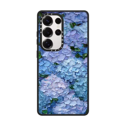 Moonlight Hydrangeas | Galaxy S25 Ultra / Impact Magnetic Case / Matte Black | Image 1