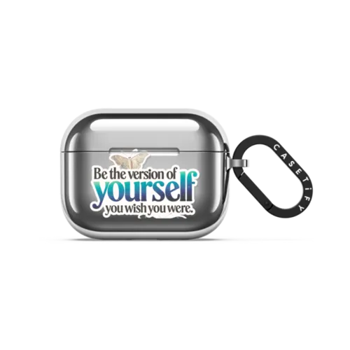 Be the Version of Yourself You Wish You Were by Okiden | AirPods Pro 3 / Earbuds Mirror Case / Silver | Image 1