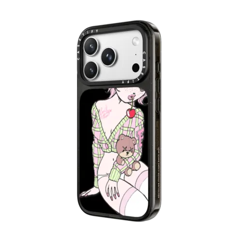 Cherry Teddy | iPhone 18 Pro Max / Impact Case MagSafe Compatible - Glossy / Glossy Black | Image 2