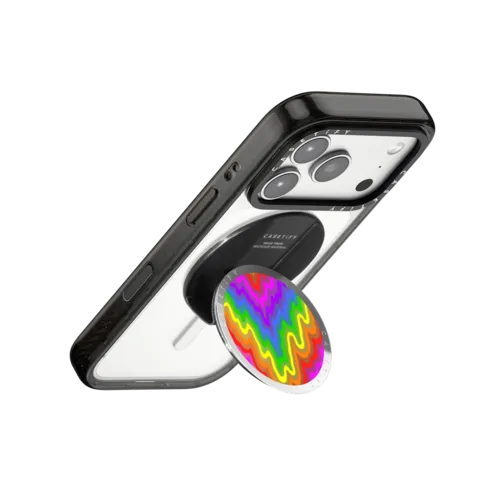 Rainbow Drip | Snappy Grip Stand / Snappy Mirror Grip Stand MagSafe Compatible / Silver | Image 3