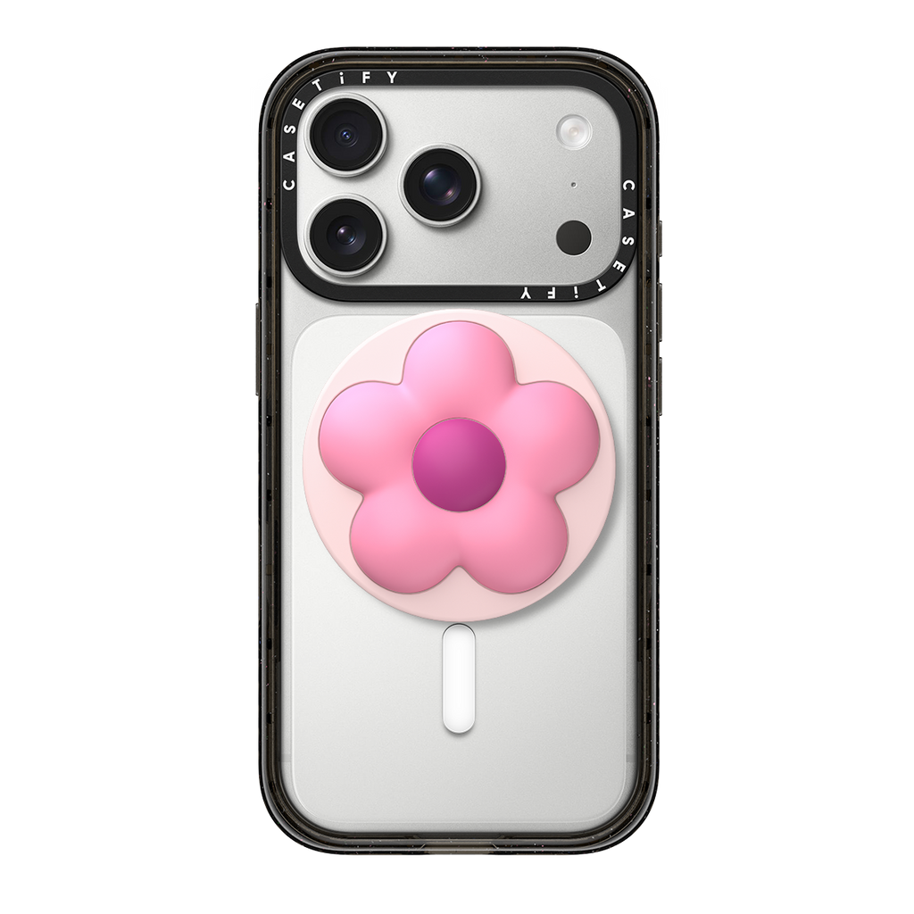Snappy Flower Grip Stand - Pink Puffy Flower | Image 1