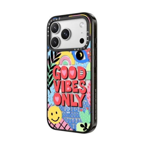 Positivity Mindset Quote - Good Vibes Only - Positive Energy | iPhone 17 Pro Max / Impact Case MagSafe Compatible / Black | Image 2