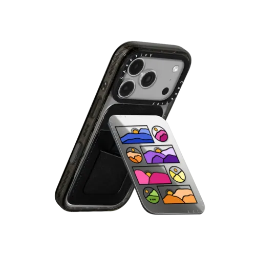 Sunset Peaks | Snappy Cardholder Stand / Snappy Mirror Cardholder Stand MagSafe Compatible / Silver | Image 3
