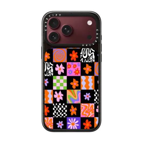 Retro Checkerboard by Illustrated By Charlie | iPhone 18 Pro Max / Impact Case MagSafe Compatible - Glossy / Glossy Black | Image 1