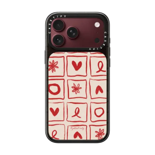 Love Grid by Agathe Marty | iPhone 18 Pro Max / Impact Case MagSafe Compatible - Glossy / Glossy Black | Image 1