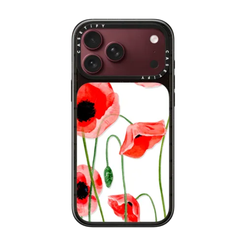 Red poppies | iPhone 18 Pro Max / Impact Case MagSafe Compatible - Glossy / Glossy Black | Image 1