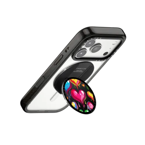 Dripping Hearts | Snappy Grip Stand / Snappy Grip Stand MagSafe Compatible / Black | Image 3