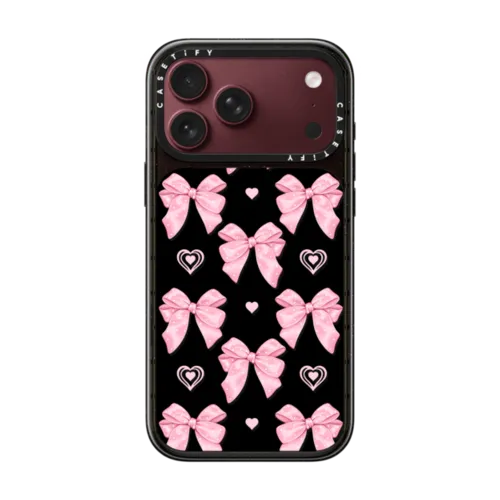 Pink bows | iPhone 18 Pro Max / Impact Case MagSafe Compatible - Glossy / Glossy Black | Image 1