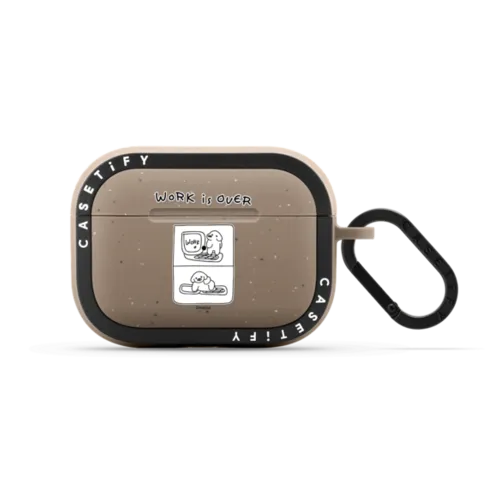 WORK IS OVER | AirPods Pro 2 / Earbuds Bounce Case / Matte Taupe | Image 1