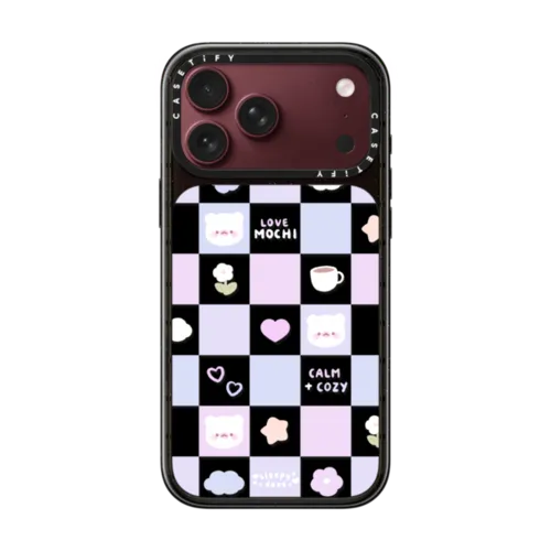 mochi checkers by sleepydaze | iPhone 18 Pro Max / Impact Case MagSafe Compatible - Glossy / Glossy Black | Image 1