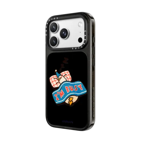 I'm so busy | iPhone 18 Pro / Impact Case MagSafe Compatible - Glossy / Glossy Black | Image 2