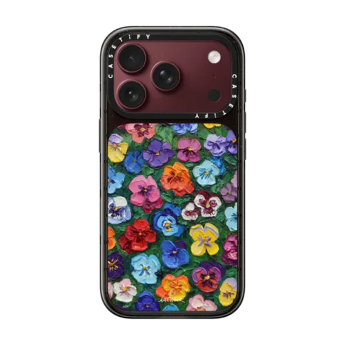 Pansy Garden | iPhone 18 Pro / Impact Case MagSafe Compatible - Glossy / Glossy Black | Image 1