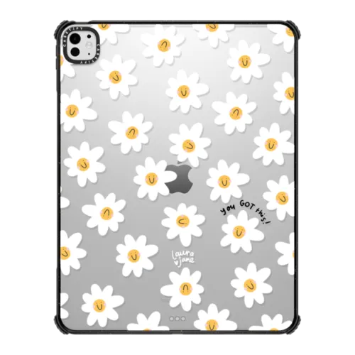 Daisies by Laura Jane Illustrations | iPad Pro 13-inch (M4/M5) / iPad Impact Case / Black | Image 1
