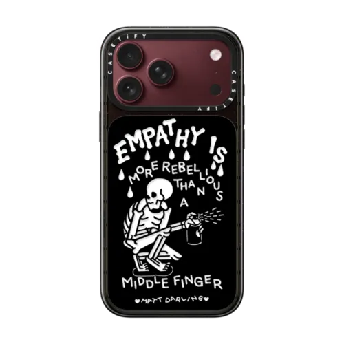 empathy is more rebellious than a middle finger | iPhone 18 Pro Max / Impact Case MagSafe Compatible - Glossy / Glossy Black | Image 1