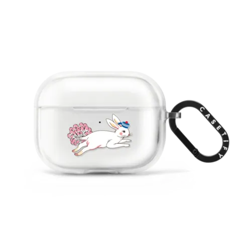 Bunny Fly by Phannapast | AirPods Pro 2 / Earbuds Impact Case / Frost | Image 1