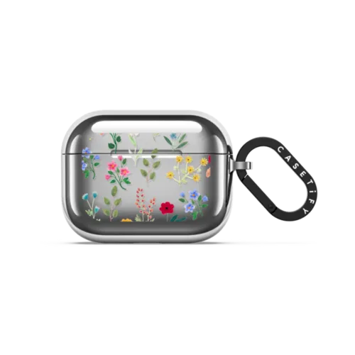 Spring Botanicals | AirPods Pro 3 / Earbuds Mirror Case / Silver | Image 1