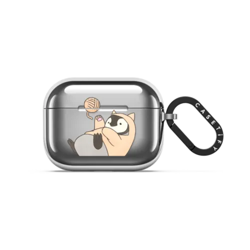 Meow | AirPods Pro 3 / Earbuds Mirror Case / Silver | Image 1