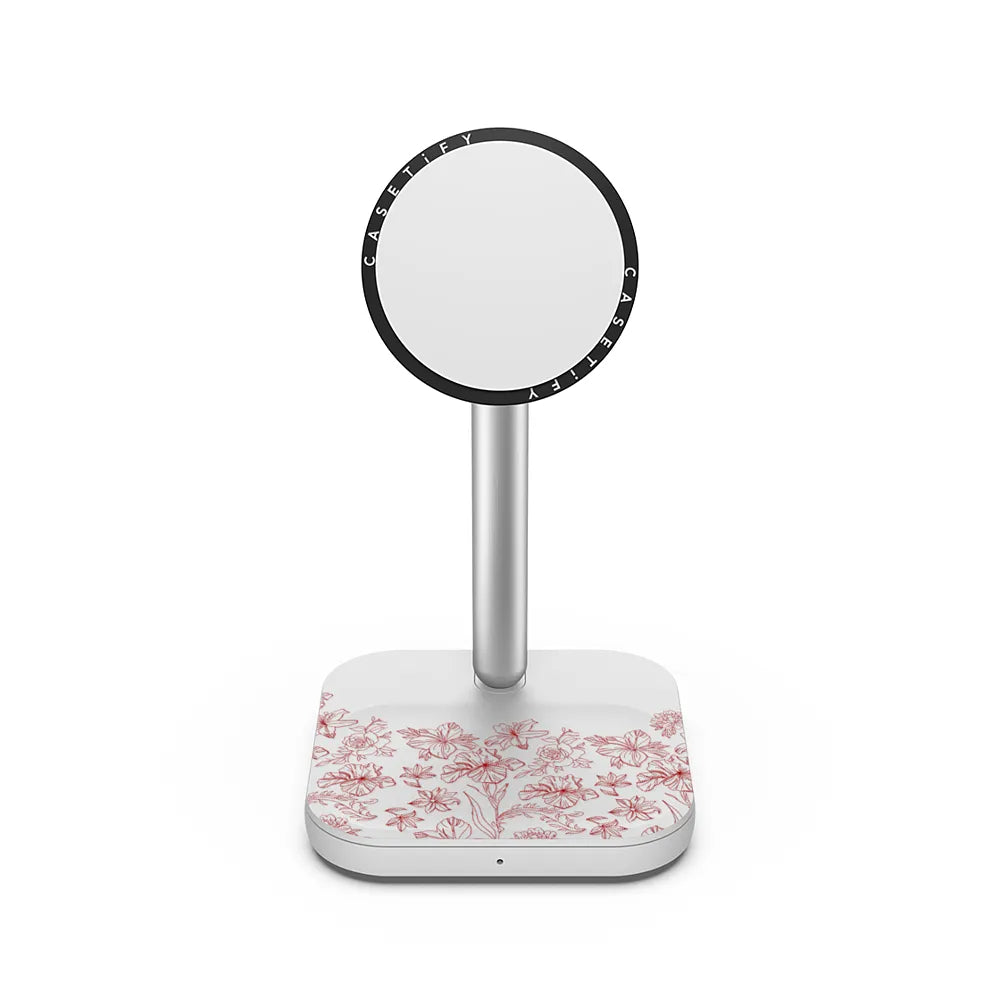 Red Embroidered Floral Garden | Image 1