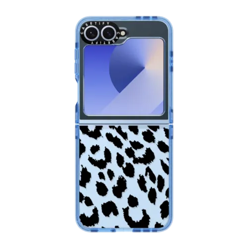 Lacie Leopard | Galaxy Z Flip6 / Impact Case / Baby Blue | Image 1