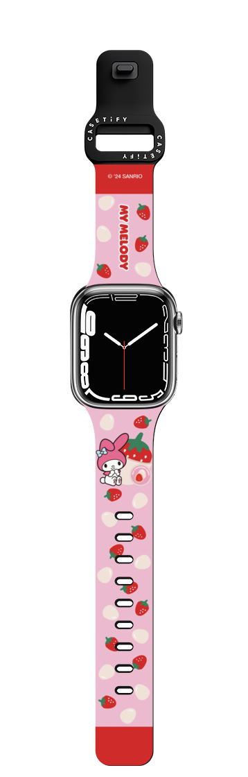 My Melody Strawberry Chocolate Watchband | Apple Watch Series 7-9 (45mm) / Impact Band / Black | Image 1
