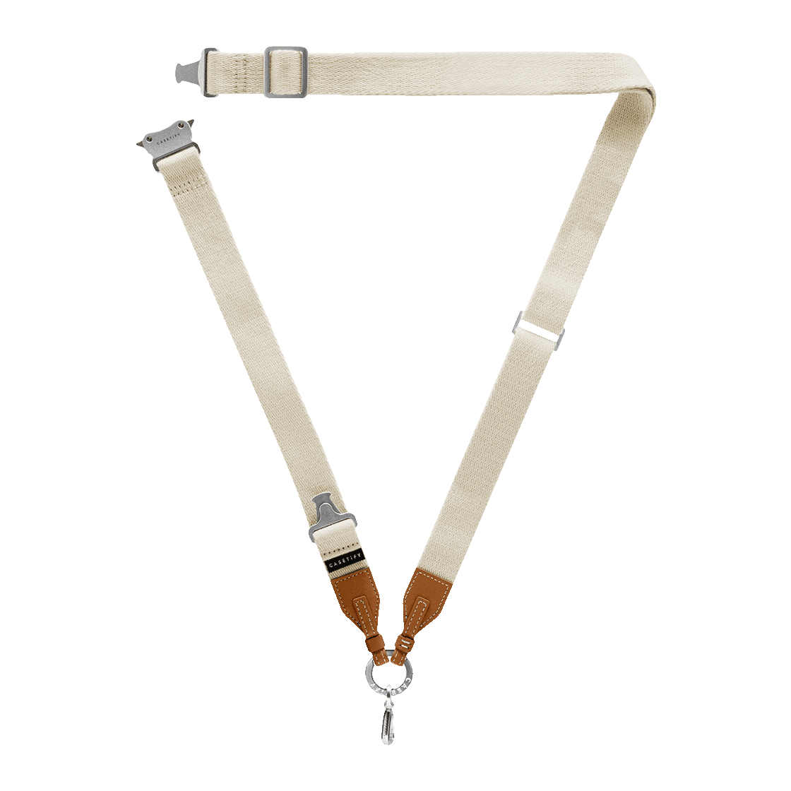 2-in-1 Utility Lanyard with Leather Earbuds - Ecru/tan - AirPods Pro 2