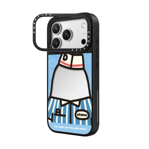 Ohdou To Be Case | iPhone 17 Pro Max / Mirror Ring Stand Case MagSafe Compatible / Silver on Black | Image 2